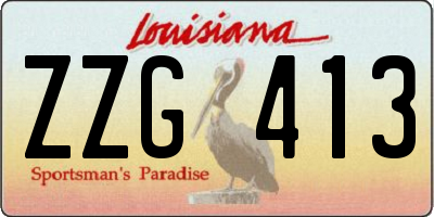 LA license plate ZZG413