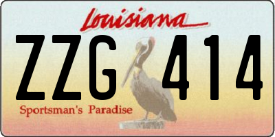 LA license plate ZZG414