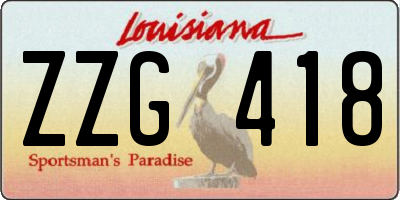 LA license plate ZZG418