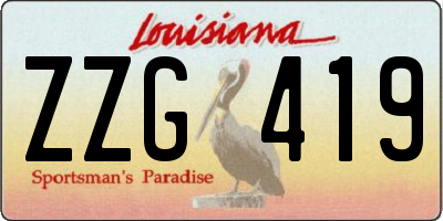 LA license plate ZZG419