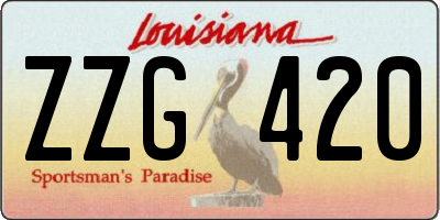 LA license plate ZZG420