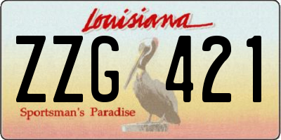 LA license plate ZZG421