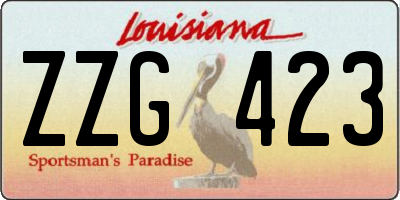 LA license plate ZZG423