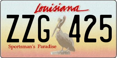 LA license plate ZZG425