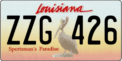 LA license plate ZZG426