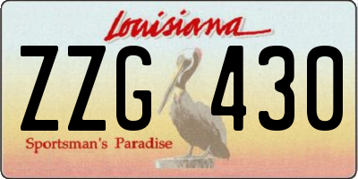 LA license plate ZZG430