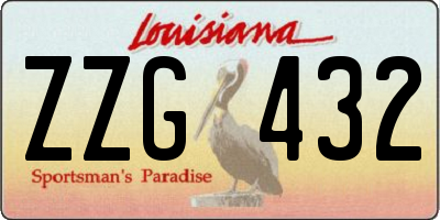 LA license plate ZZG432