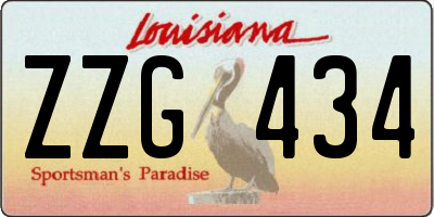 LA license plate ZZG434