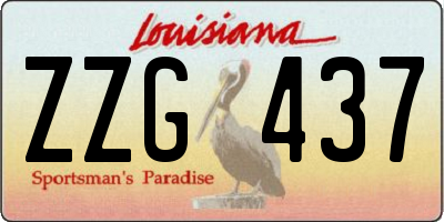 LA license plate ZZG437