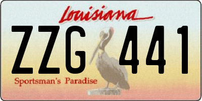 LA license plate ZZG441