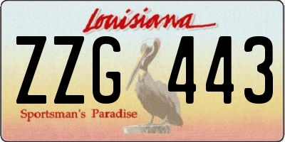 LA license plate ZZG443