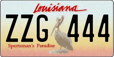 LA license plate ZZG444