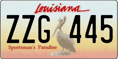 LA license plate ZZG445