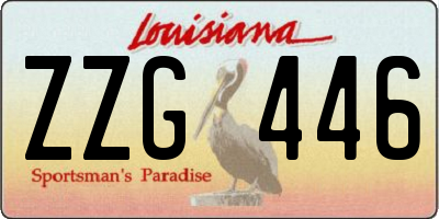 LA license plate ZZG446