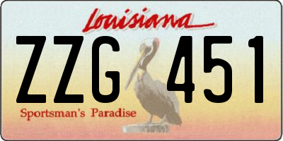 LA license plate ZZG451