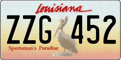 LA license plate ZZG452