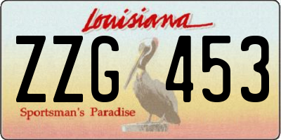 LA license plate ZZG453