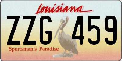 LA license plate ZZG459