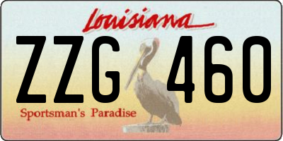 LA license plate ZZG460
