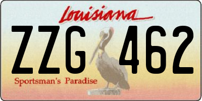LA license plate ZZG462
