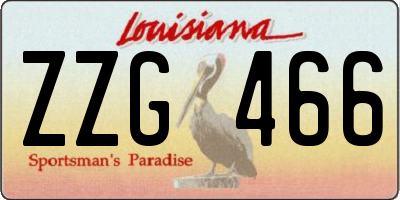LA license plate ZZG466
