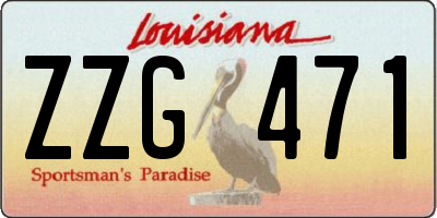 LA license plate ZZG471