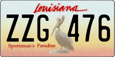 LA license plate ZZG476