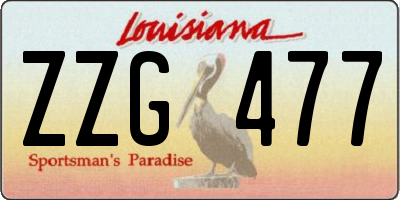 LA license plate ZZG477