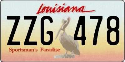 LA license plate ZZG478