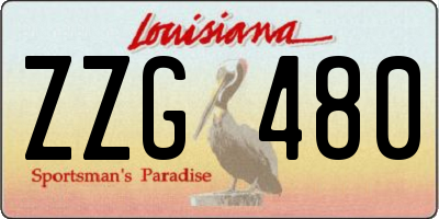 LA license plate ZZG480