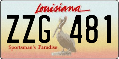 LA license plate ZZG481