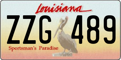 LA license plate ZZG489