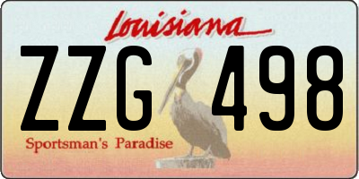 LA license plate ZZG498