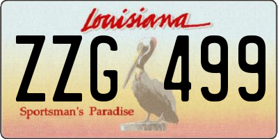 LA license plate ZZG499