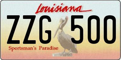 LA license plate ZZG500