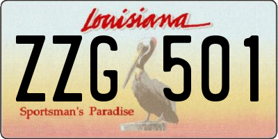 LA license plate ZZG501