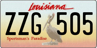 LA license plate ZZG505