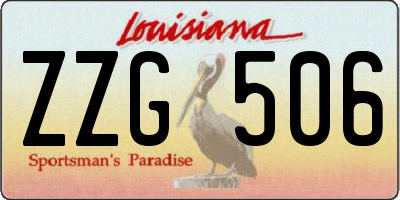 LA license plate ZZG506