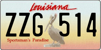 LA license plate ZZG514