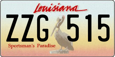 LA license plate ZZG515