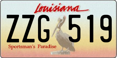 LA license plate ZZG519