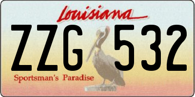 LA license plate ZZG532
