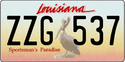 LA license plate ZZG537