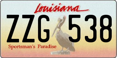 LA license plate ZZG538