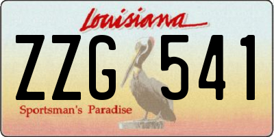 LA license plate ZZG541