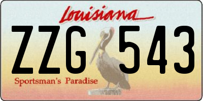 LA license plate ZZG543