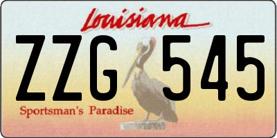 LA license plate ZZG545
