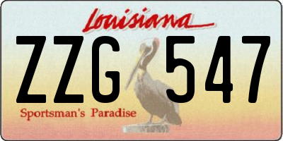 LA license plate ZZG547