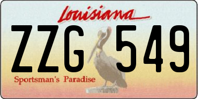 LA license plate ZZG549