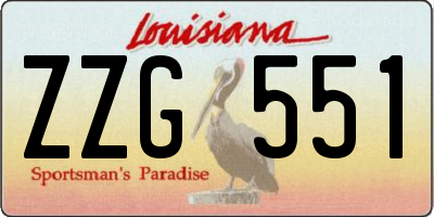 LA license plate ZZG551